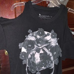 Black open shoulder top